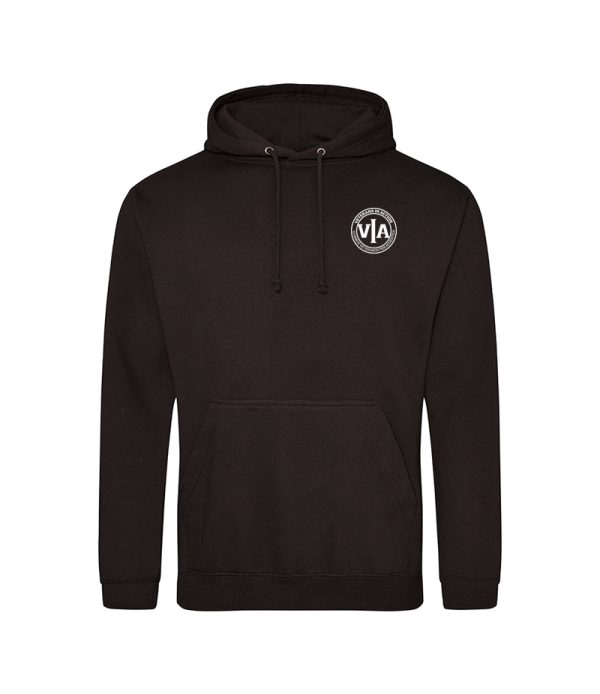 veterans in action mens black hoody with white logo