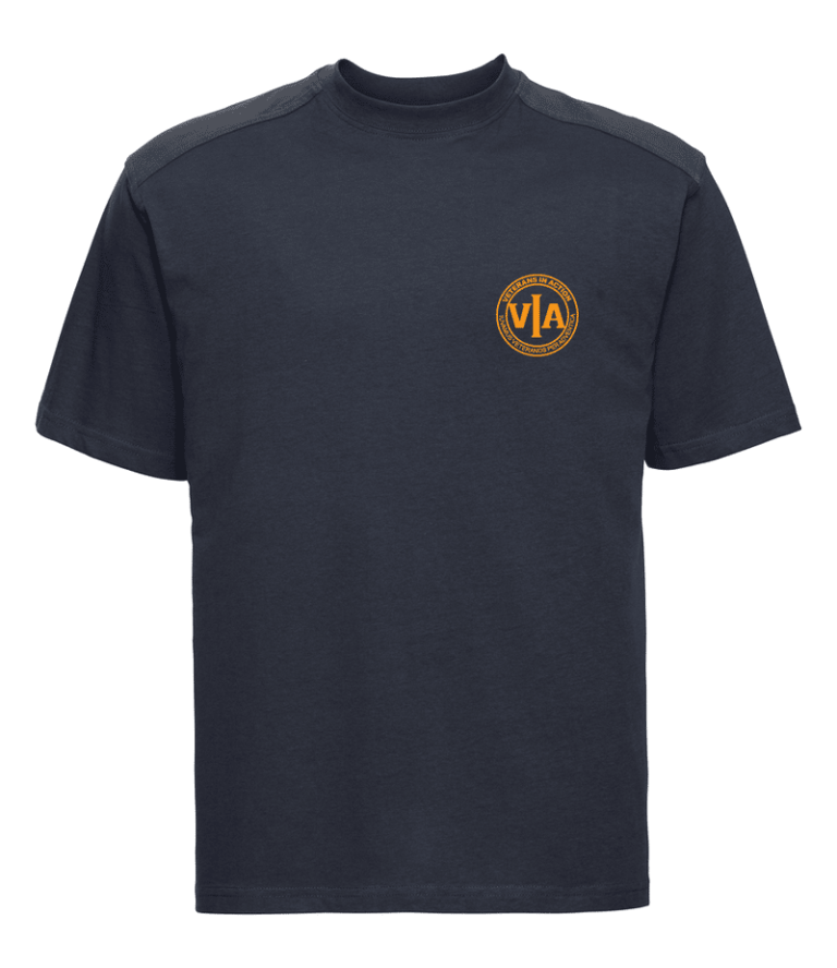 veterans in action mens french navy t shirt with gold logo