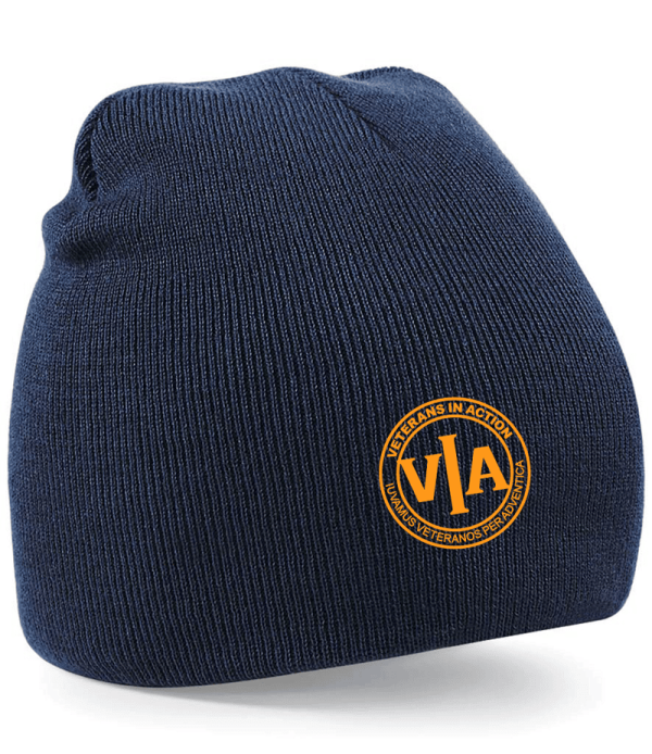 veterans in action french navy beanie with gold logo