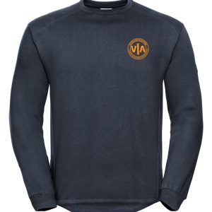 veterans in action french navy crew neck sweatshirt with hollow logo
