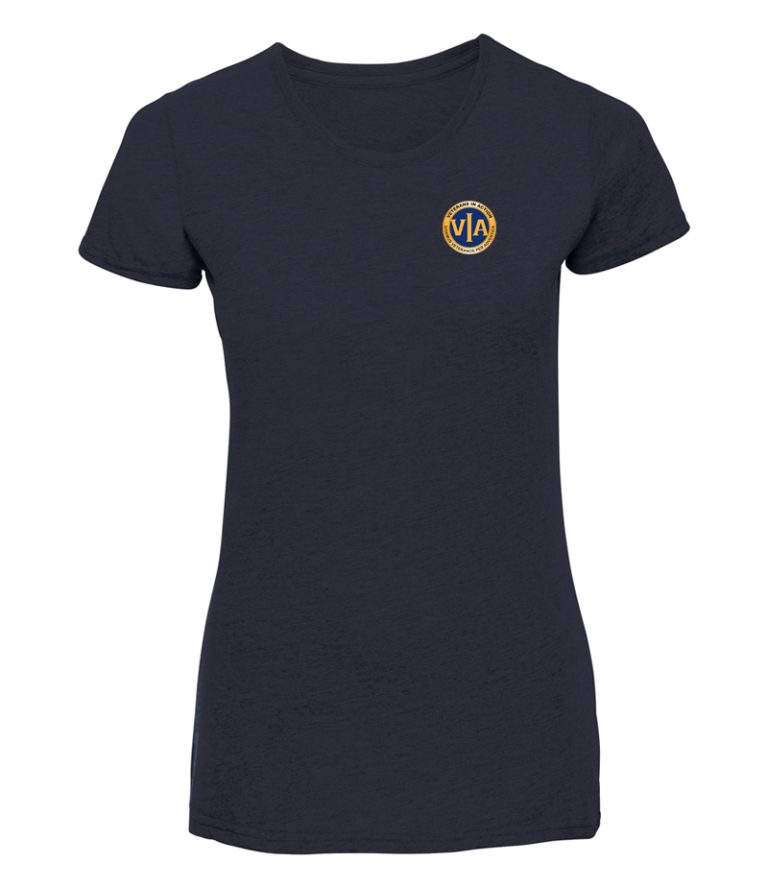 Ladies french navy VIA t shirt