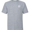 Men's Embroidered VIA Light Oxford Grey T Shirt with Hollow Logo - Image 4