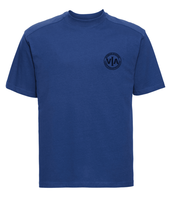 veterans in action mens royal blue t shirt with black logo