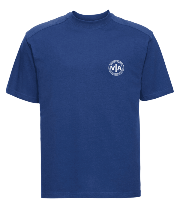 veterans in action mens royal blue t shirt with white logo