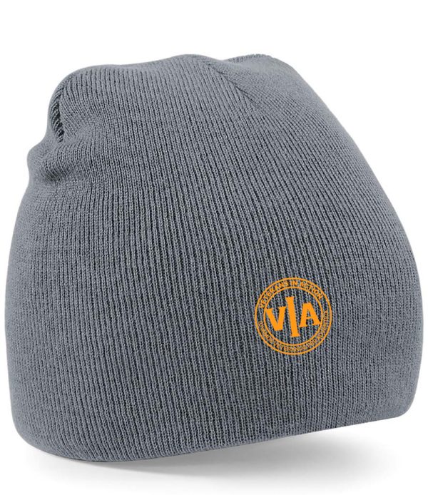 veterans in action graphite grey beanie with gold logo
