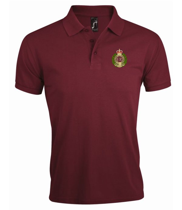 Burgundy RE embroidered polo shirt