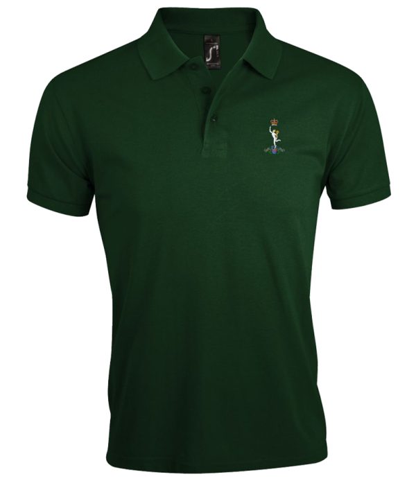 bottle green embroidered royal signals polo shirt