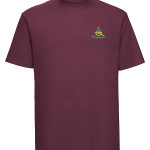 burgundy embroidered royal artillery t shirt