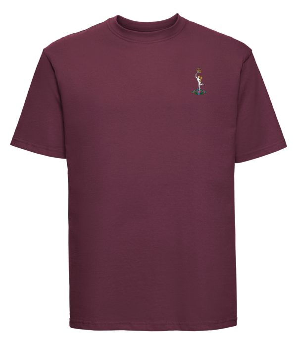 burgundy embroidered royal signals t shirt