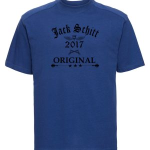 Jack Schitt royal blue original t shirt