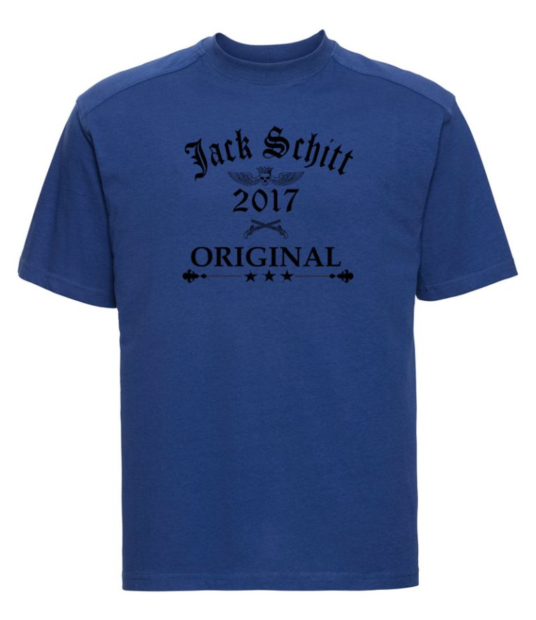 Jack Schitt royal blue original t shirt