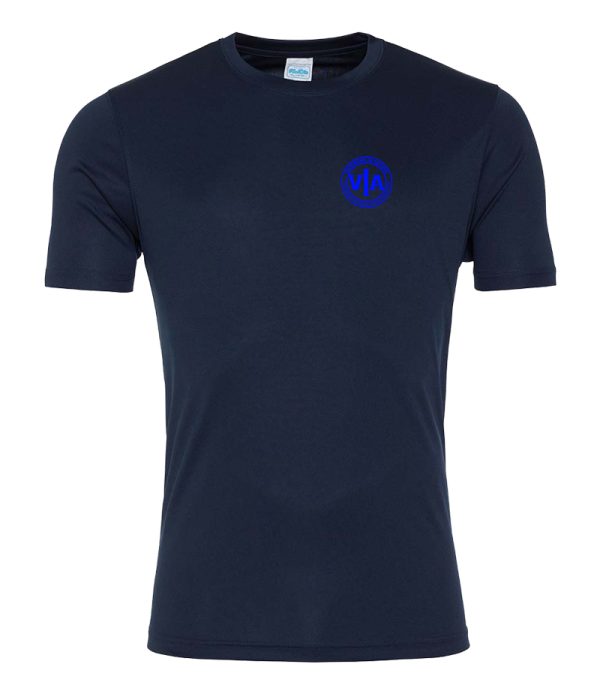 Veterans in action french navy sports t shirt with blue logo
