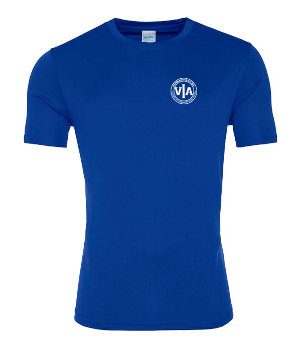 Veterans in action royal blue sports t shirt with white logo