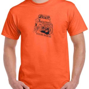 printed overland adventure orange t shirt