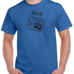 printed overland adventure royal blue t shirt