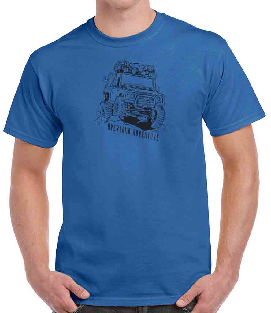 Printed Overland Adventure Royal Blue T-Shirt - Made by Veterans